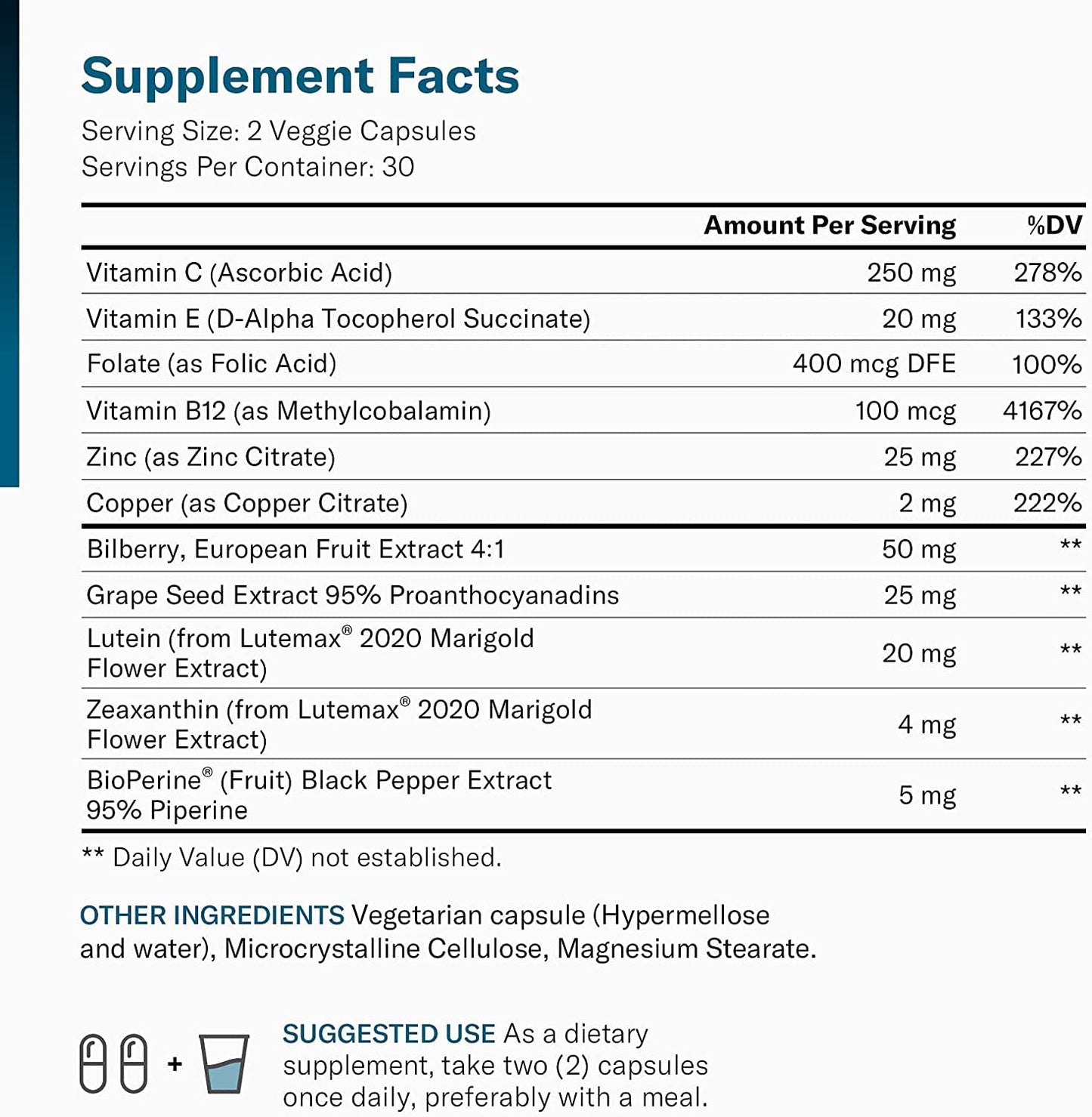 Areds 2 Eye Vitamins - Lutein, Zeaxanthin & Bilberry Extract - Supports Eye Physician's CHOICEUS supplements