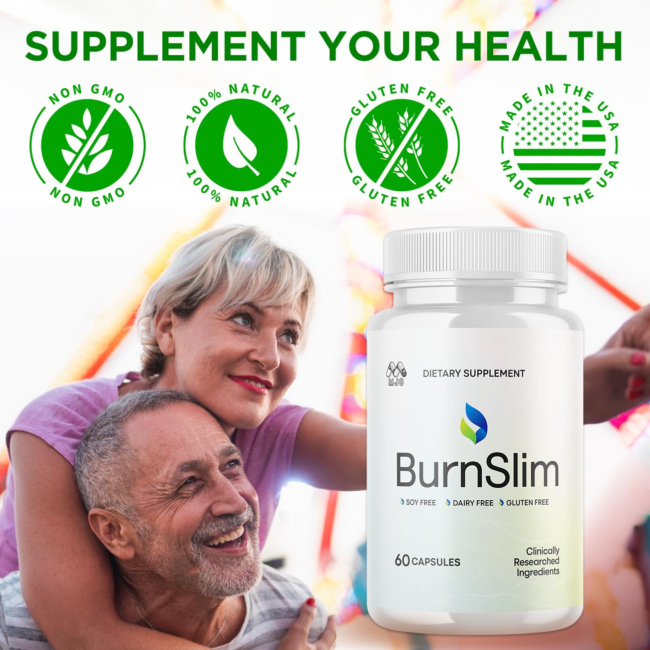 Burn Slim Capsules, Official Burnslim Pills with All Natural Ingredients, Advanced Burn Slim Health and Wellness Vitamin Supplement Supporting Active Lifestyle for Women and Men (60 Capsules) MJOAu supplements