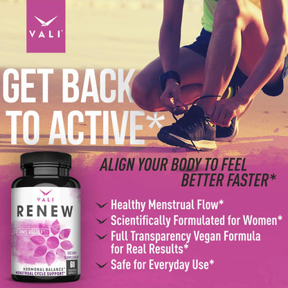 VALI Renew PMS Relief Supplement. Women’s Menstrual Cycle Support. Herbal Formula VALIUS supplements