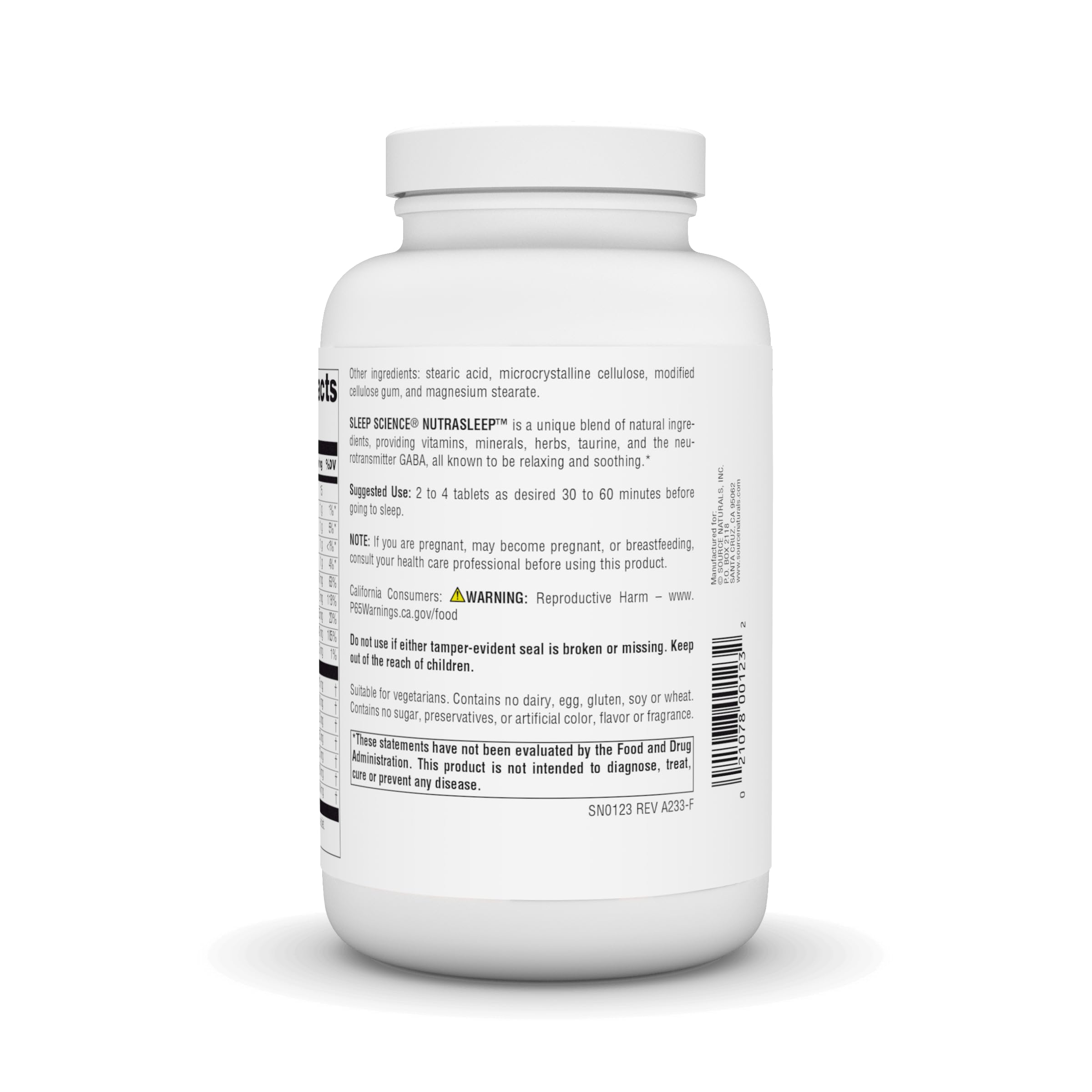 Source Naturals NutraSleep, Melatonin-Free Multi-Nutrient & Herb Complex, Vegetarian Formula for Relaxation Support - 200 Tablets Source NaturalsAu supplements