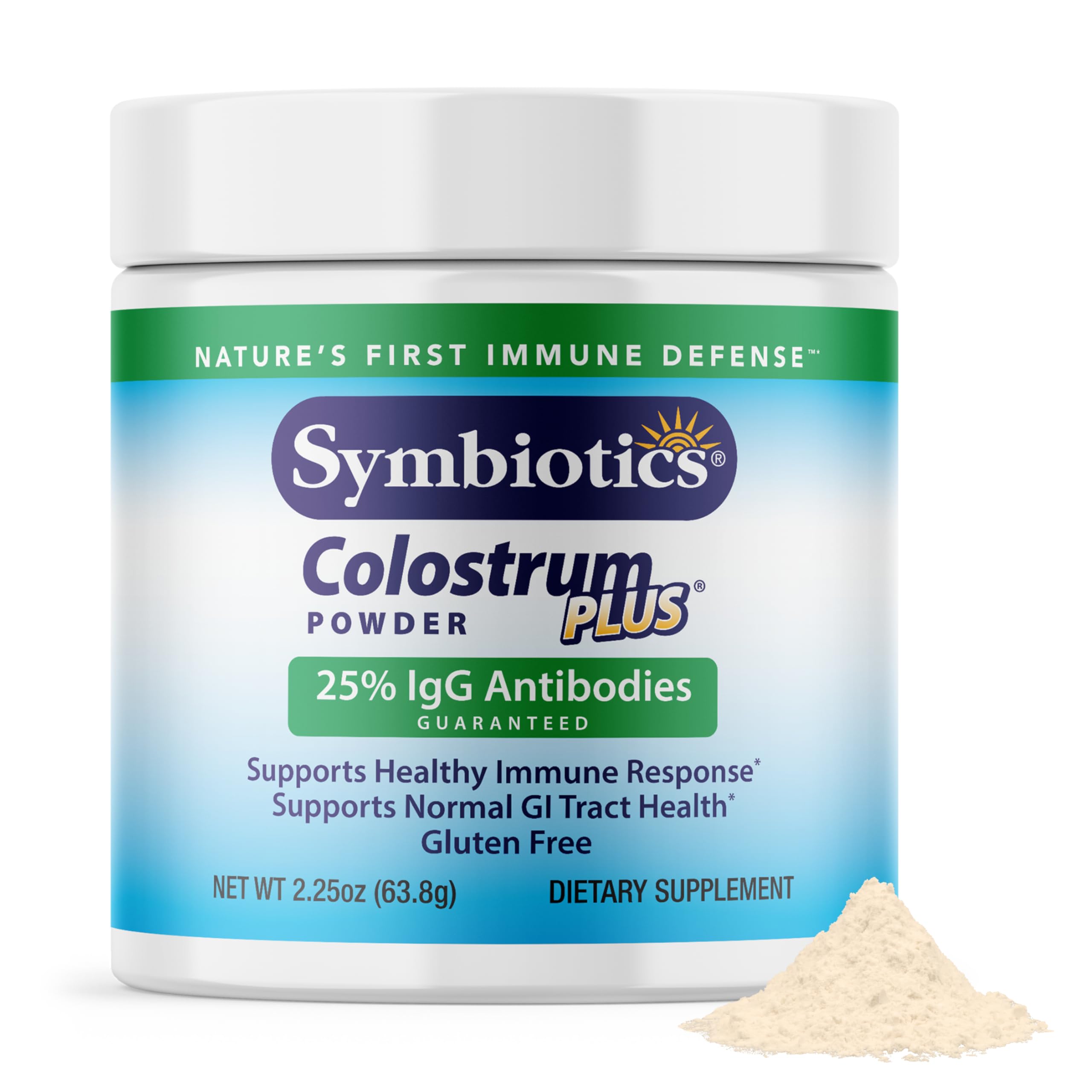Symbiotics Colostrum Plus Powder 2.25 oz – Immune & Muscle Recovery Support, 25% IgG Immunoglobulins, Gut Health & Training Resilience, Unflavored, Gluten Free - 2.25 oz SymbioticsAu supplements