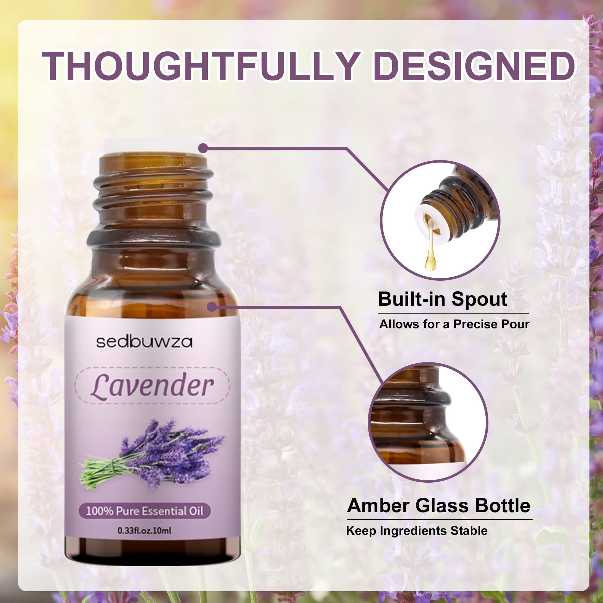 Sedbuwza Vanilla Oil Lavender Essential Oil Gift Set, 100% Pure Organic Fragrance Oil Set for Diffuser SedbuwzaAu supplements