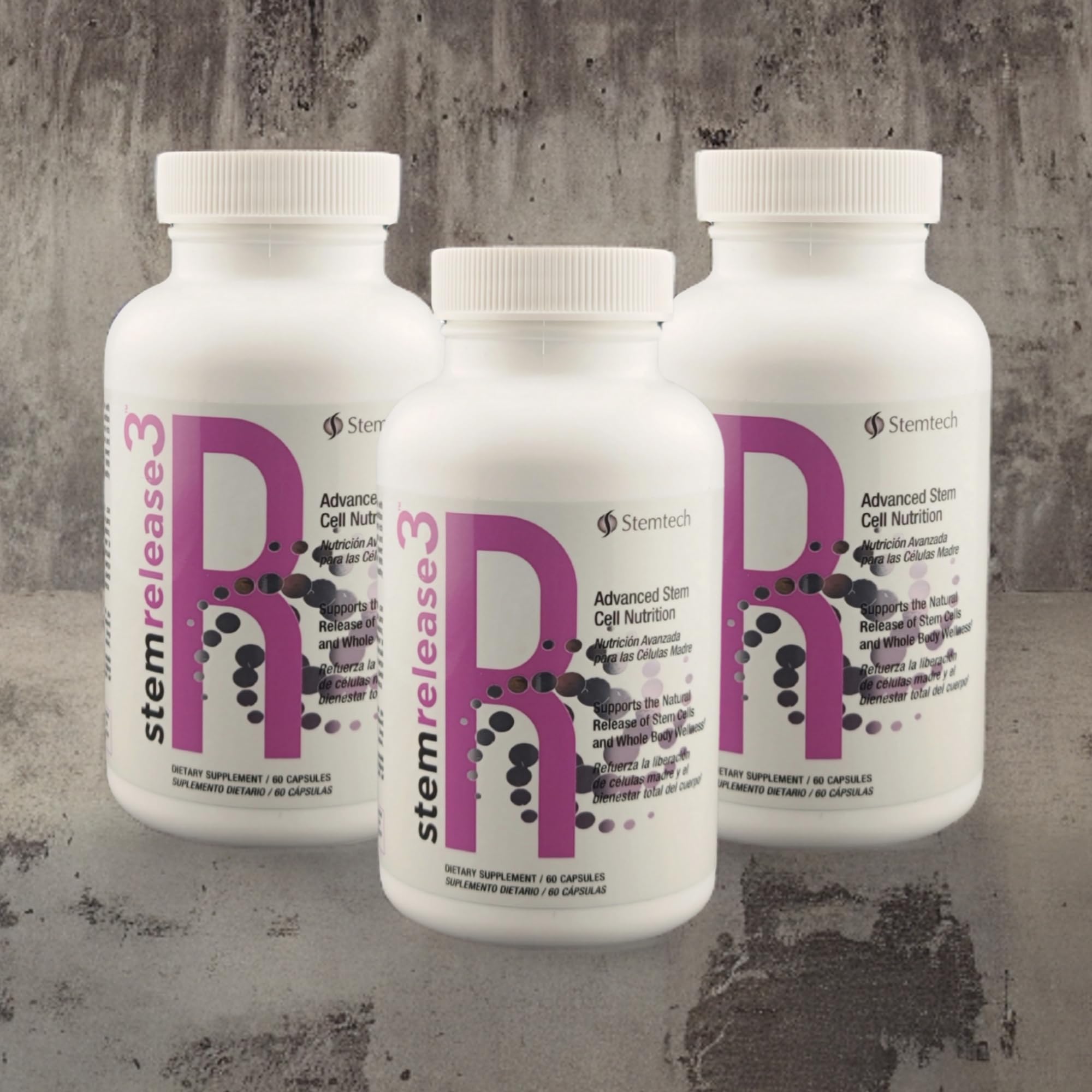 Stemtech Stemrelease3™ Cutting-Edge Stem Cell Nutrition for Natural Renewal and Youthful Vitality, Exclusive Blend for Enhanced Telomere Health 60 Capsules (3 Pack) StemTechAu supplements