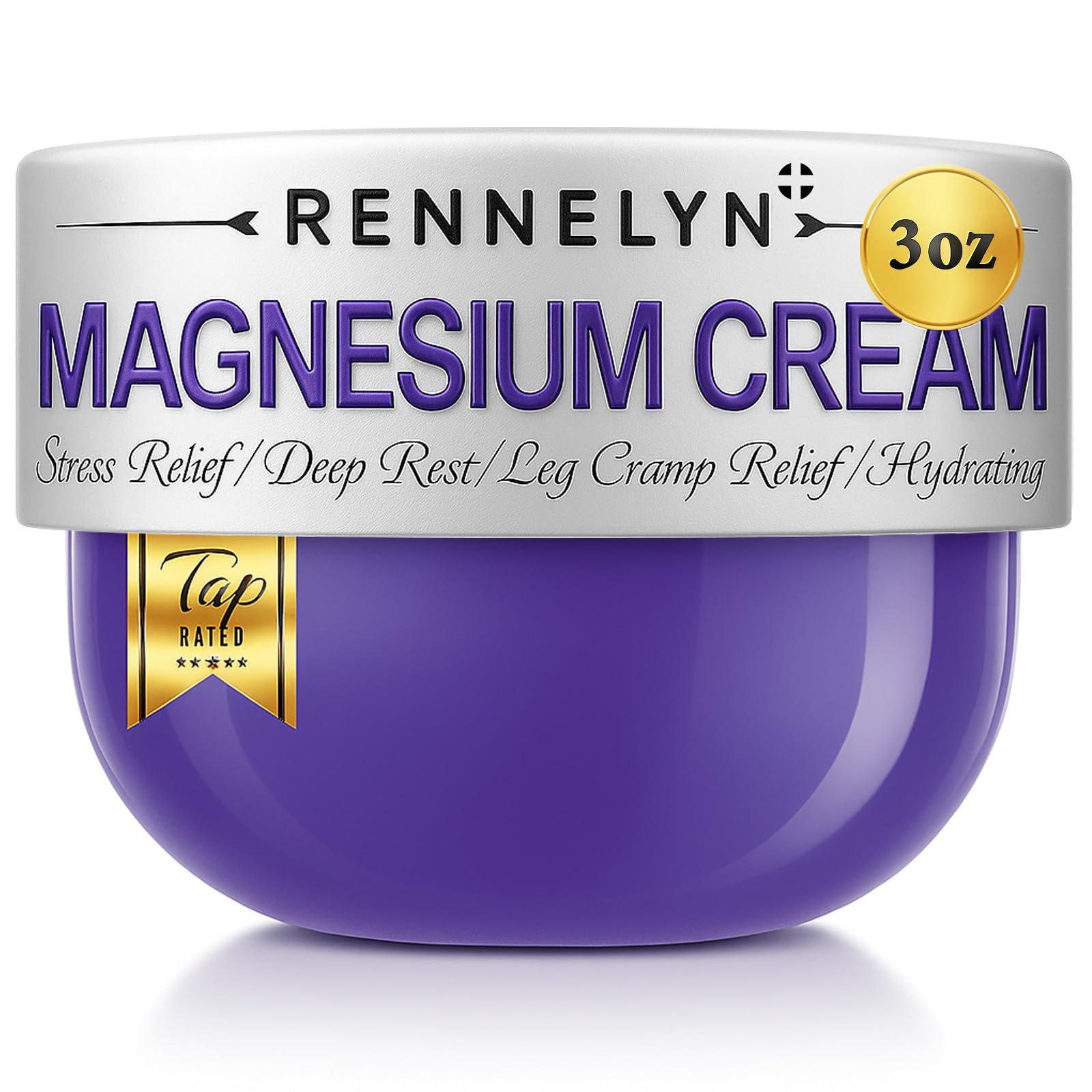 Magnesium Cream Leg Cramps: Soothing Lotion with Magnesium Glycinate, Malate, & Chloride (3 OZ FL, Lavender) RennelynAu supplements