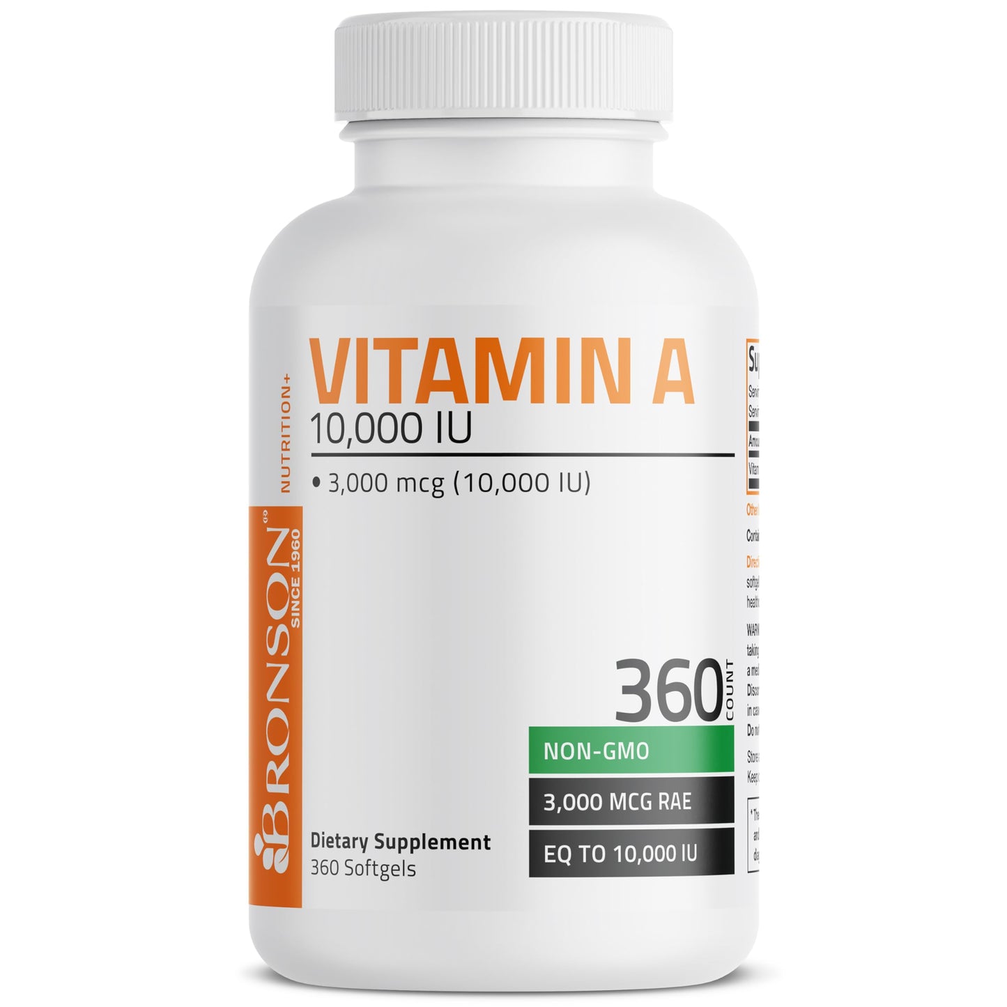 Bronson Vitamin A 10,000 IU Premium Non-GMO Formula Supports Healthy Vision & Immune System and Healthy Growth & Reproduction, 360 Softgels BronsonUS supplements