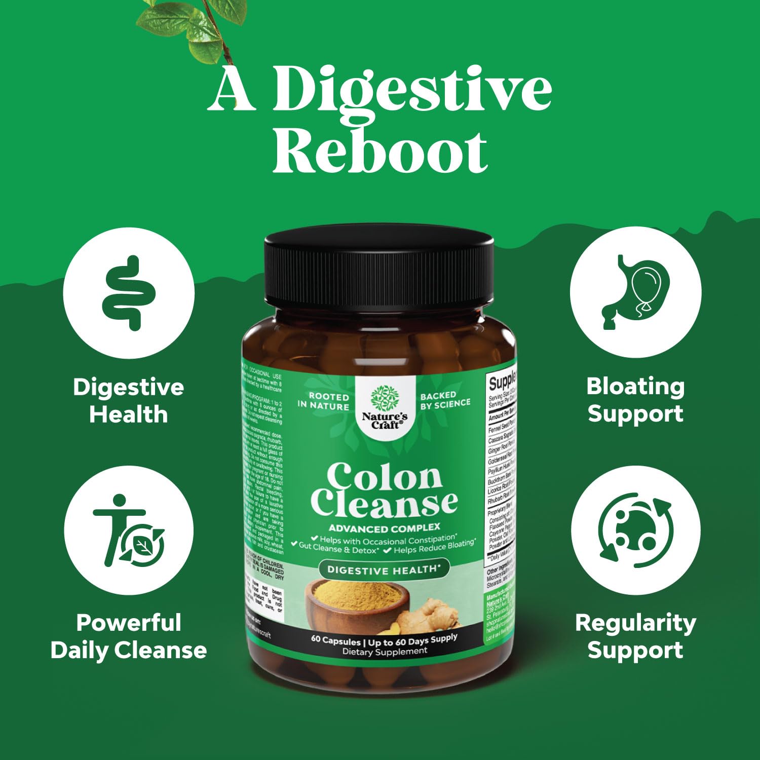 Colon Cleanser & Detox - Lactobacillus Acidophilus Probiotic Supplement Body Cleanse Natures CraftAu supplements