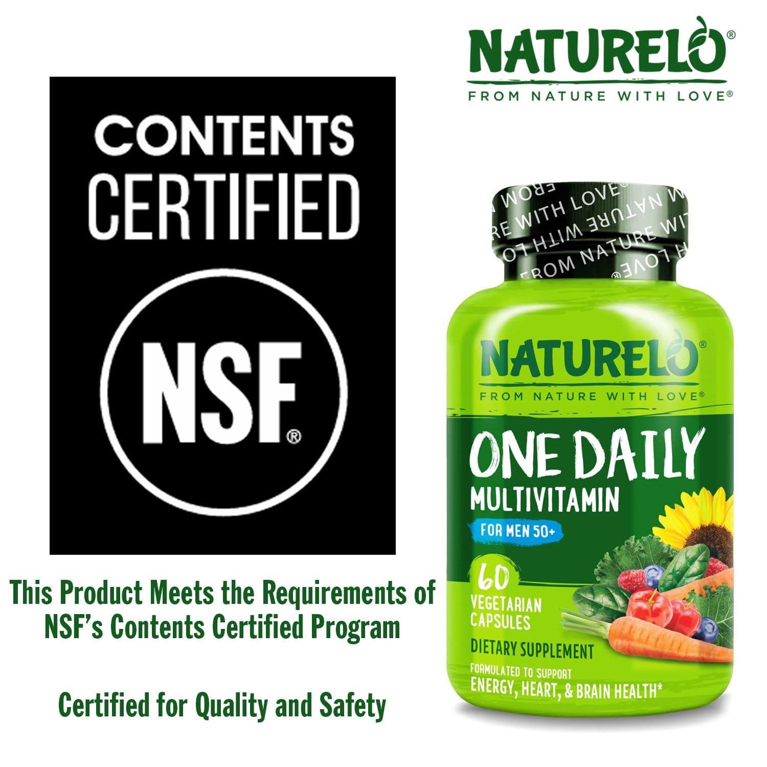 NATURELO Mens Multivitamins for Men 50+ - One Daily Multivitamin for Men with Vitamins, Minerals & Organic Whole Foods NATURELOAu supplements