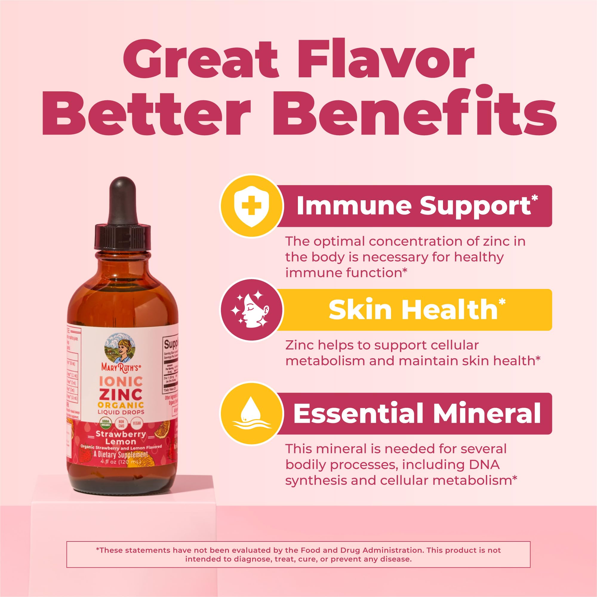 MaryRuth's Organic Liquid Zinc Supplement for Kids & Adults | Immune Support | Skin Health | Antioxidant | Cellular Metabolism | Zinc Sulfate | Vegan | Non-GMO | Sugar Free | Gluten Free | 4 oz MARYRUTH'SUS supplements