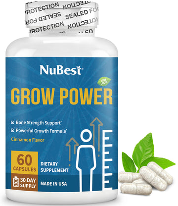 NuBest Grow Power - Calcium Supplement, Magnesium Supplement with Vitamin D3, B6, Zinc, Phosphorus and Multivitamin for Strong Bones, Overall Health for Age 10+ | 60 Capsules | 1 Month Supply NuBestAu supplements