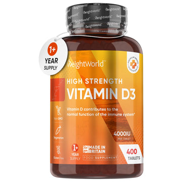 Vitamin D3 4000 IU – 400 High Strength Vitamin D Tablets (1+ Year Supply) – Vegetarian WeightWorldUS supplements