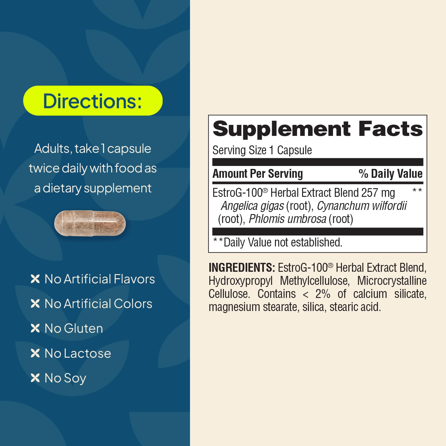Nature's Wonder Not Today Hormones Perimenopause and Menopause Support Supplement for Women with Estro-G100, Supports Hot Flashes and Night Sweats 60 Vegetarian Capsules, 60 Day Supply Nature's WonderAu supplements