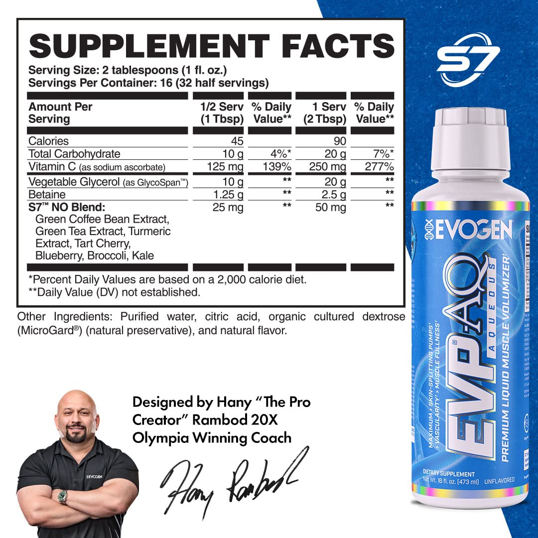 Evogen EVP AQ Unflavored | Premium Liquid Glycerol, Betaine anhydrous, S7, Sodium EvogenAu supplements