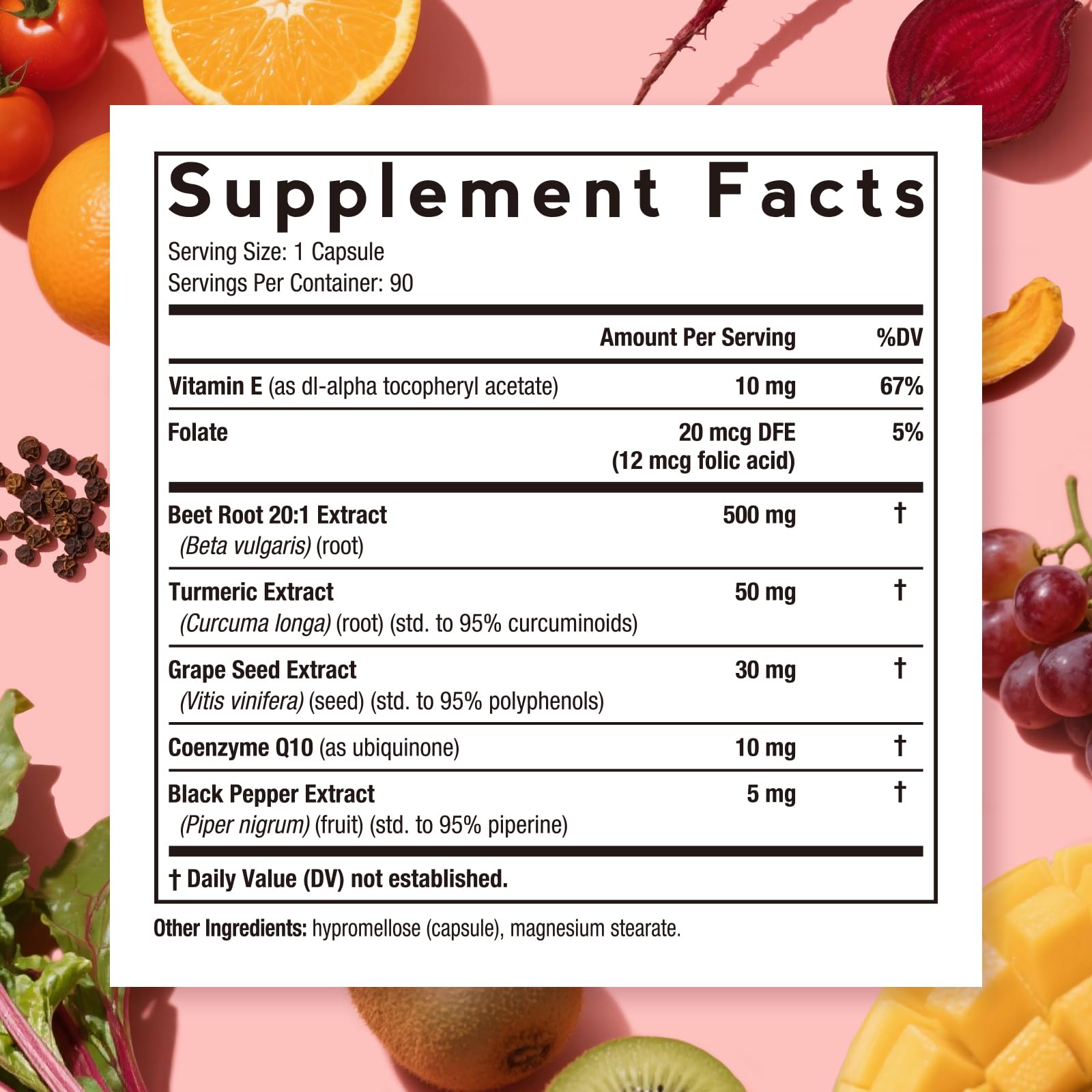 Doctor's Recipes Beet Root Capsules, 20:1 Extract with Grape Seed, CoQ10, Turmeric, Black Pepper for Enhanced Absorption, Supports Heart, Circulation, Energy & Nitric Oxide, Non-GMO, 90 Veg Caps Doctor's RecipesAu supplements