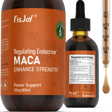 Fisjoy Organic Maca Liquid Drops with Ashwagandha & Beet Root – Supports Daily Vitality & Overall Wellness – Non-GMO, Vegan Herbal Supplement, 2 fl oz (60 mL) FisjoyAu supplements