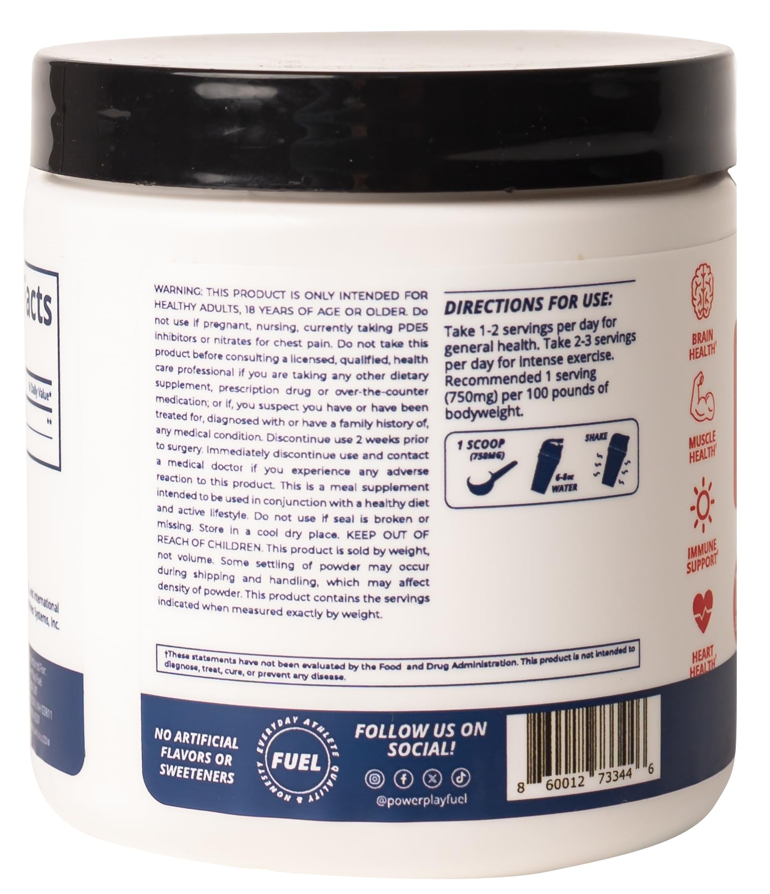 CREATINE HCl Powder for Men and Women, Muscle Strength, Brain Performance, Heart Health & Immune Support - Raw Tart Taste, 90 Servings POWER PLAY FUELAu supplements
