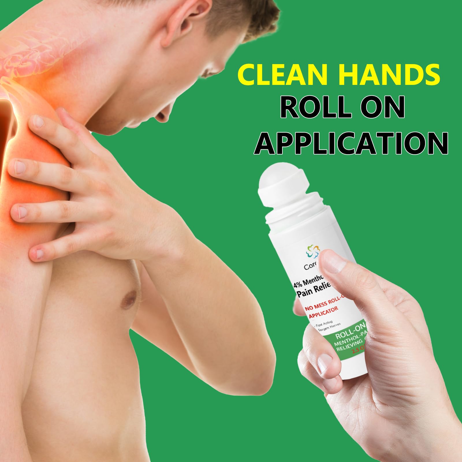 CARELIVING Roll On Pain Relief for Knee, Neck, Joint, Shoulder, Arthritis Pain Reliever, Sore Muscle Relief, Roll On Menthol Gel 2.5 Fl Oz (Pack of 2) CARELIVINGAu supplements