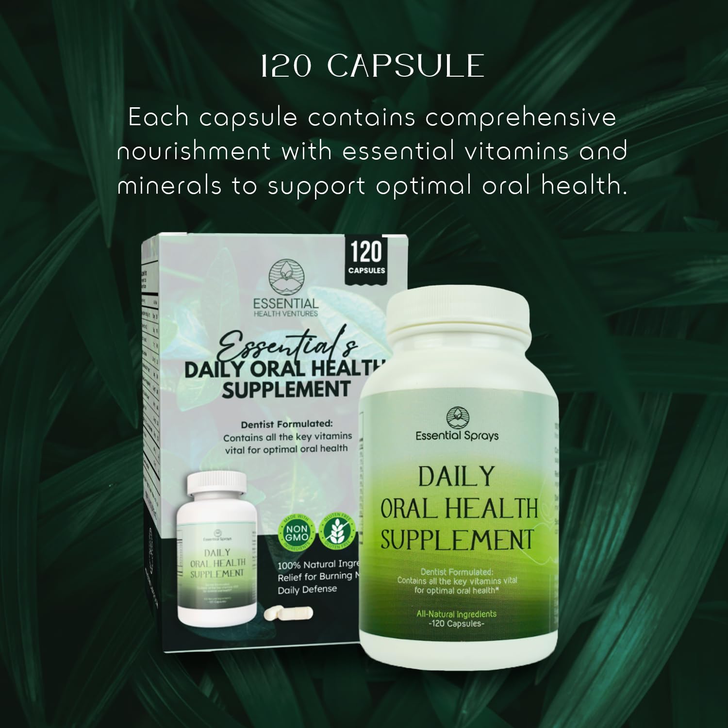 Essential Sprays Daily Oral Health Supplement - 30 Servings - Dentist Formulated Advanced Holistic Approach with L-Lysine, Niacin, Thiamin, & Vitamins for Men & Women Essential SpraysAu supplements