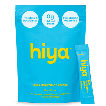 Hiya Kids Hydration with Electrolytes - Zero Added Sugar Berry Flavored Kids Hydration Packets - 15 Sticks - Travel-Friendly Drink Mix for Children Ages 2+ HIYAAu supplements