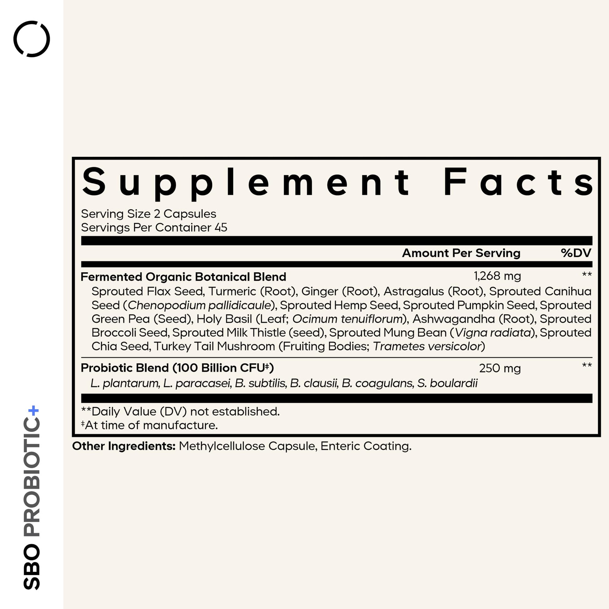 Codeage SBO Probiotics, 100 Billion CFUs Per Serving, Multi Strain Soil Based Organisms Blend and Organic Fermented Botanical Blend, Shelf-Stable, 90 Capsules CodeageAu supplements