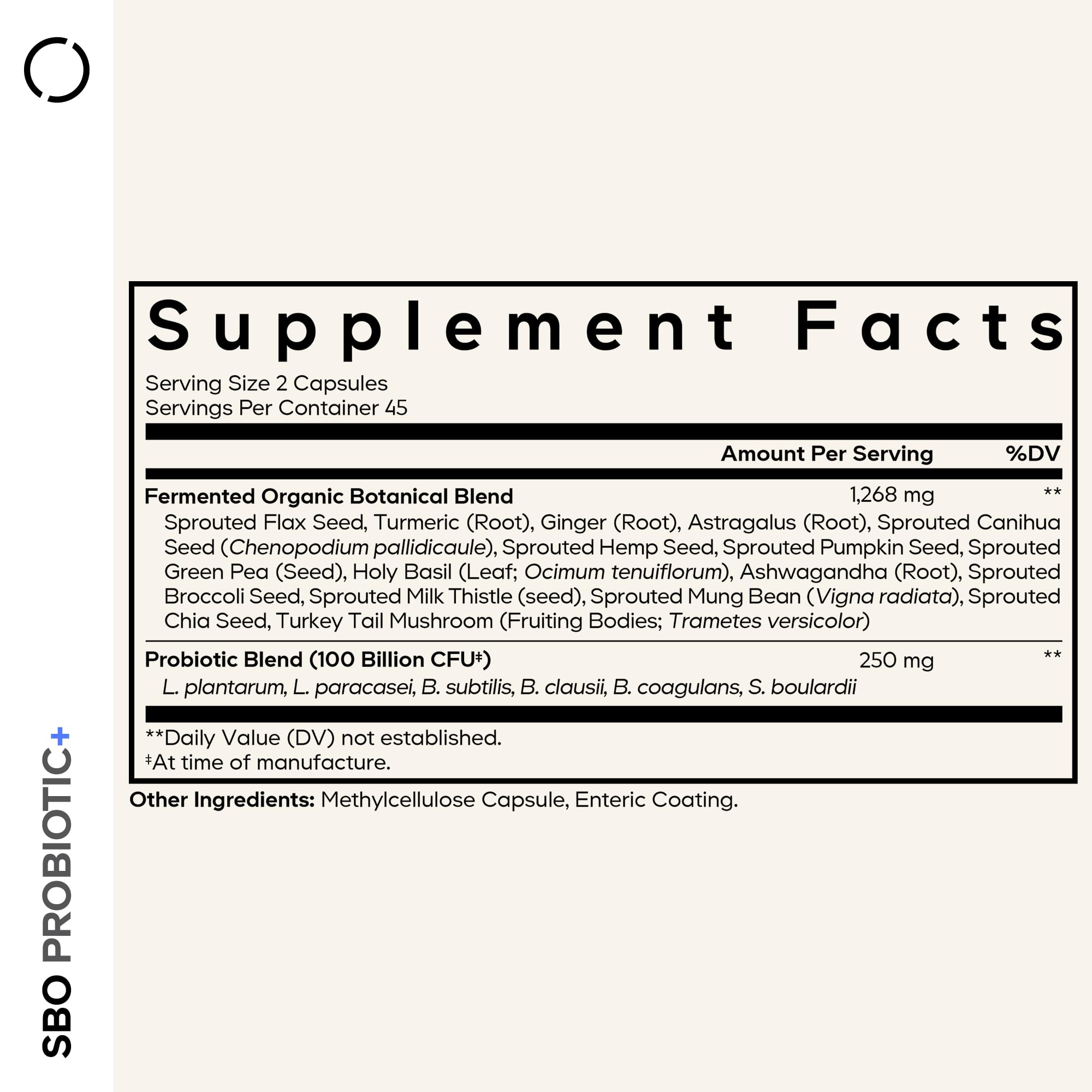 Codeage SBO Probiotics, 100 Billion CFUs Per Serving, Multi Strain Soil Based Organisms Blend and Organic Fermented Botanical Blend, Shelf-Stable, 90 Capsules CodeageAu supplements