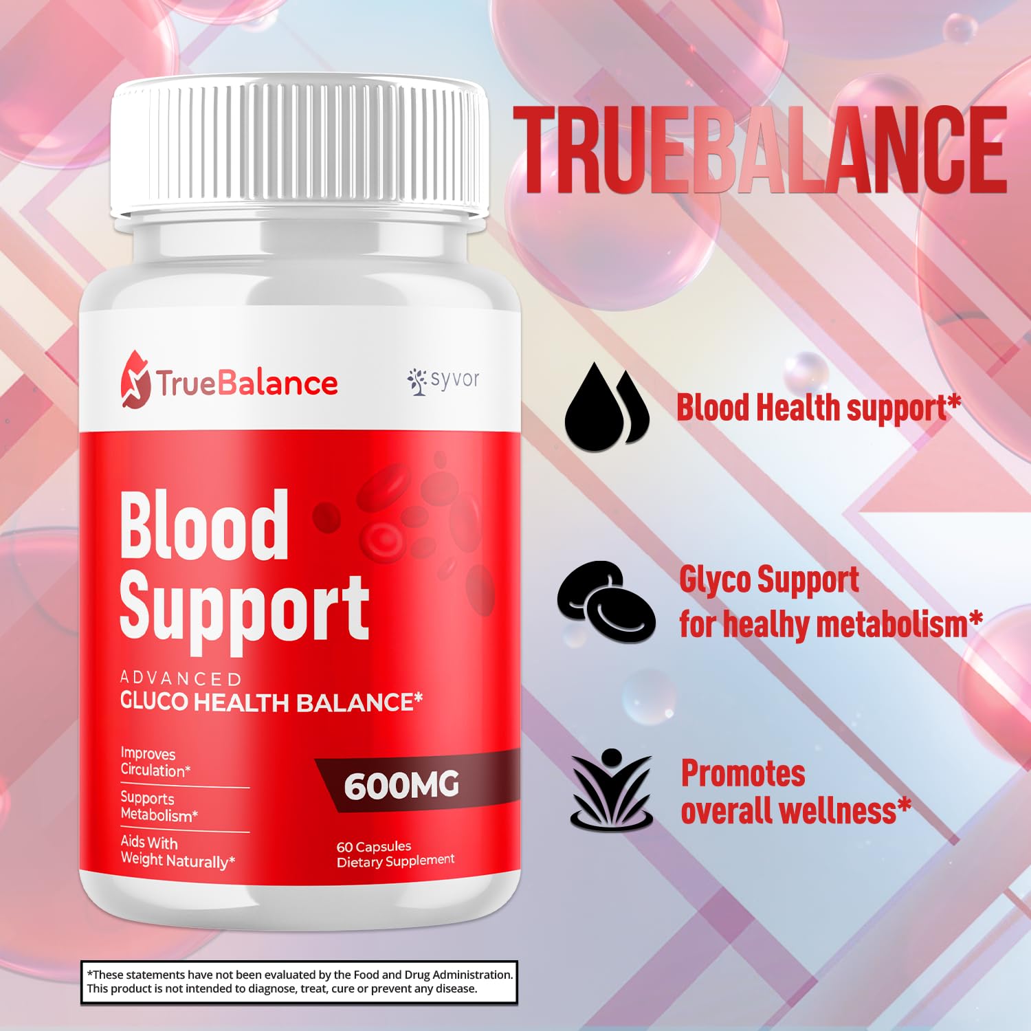 (2 Pack) True Balance Capsules, Official TrueBalance Glycogen Support Pills with All Natural Ingredients, Advanced Formula Support Supplement with Max Strength Vitamins for Women & Men (120 Capsules) SyvorAu supplements