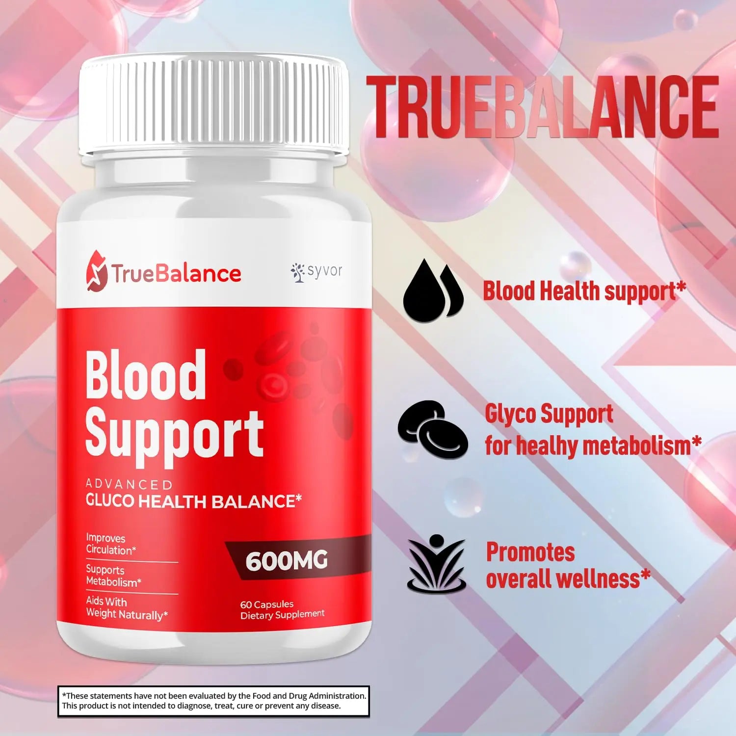 True Balance Capsules, Official TrueBalance Glycogen Support Pills with All Natural Ingredients, Advanced Formula Glyco Support Supplement with Maximum Strength Vitamins for Women & Men (60 Capsules) SyvorAu supplements
