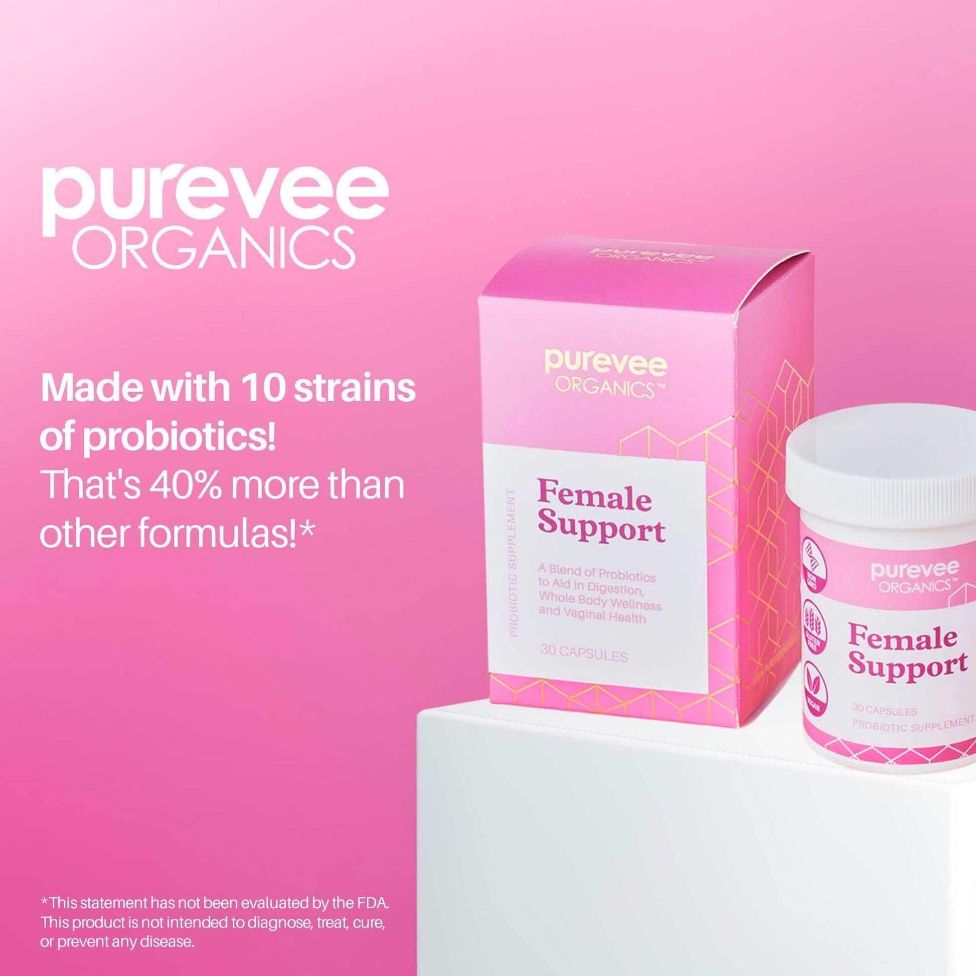 Purevee Organics Vaginal Probiotics for Women, 10 Essential Probiotic Strains, Vaginal + pH Balance Purevee OrganicsAu supplements
