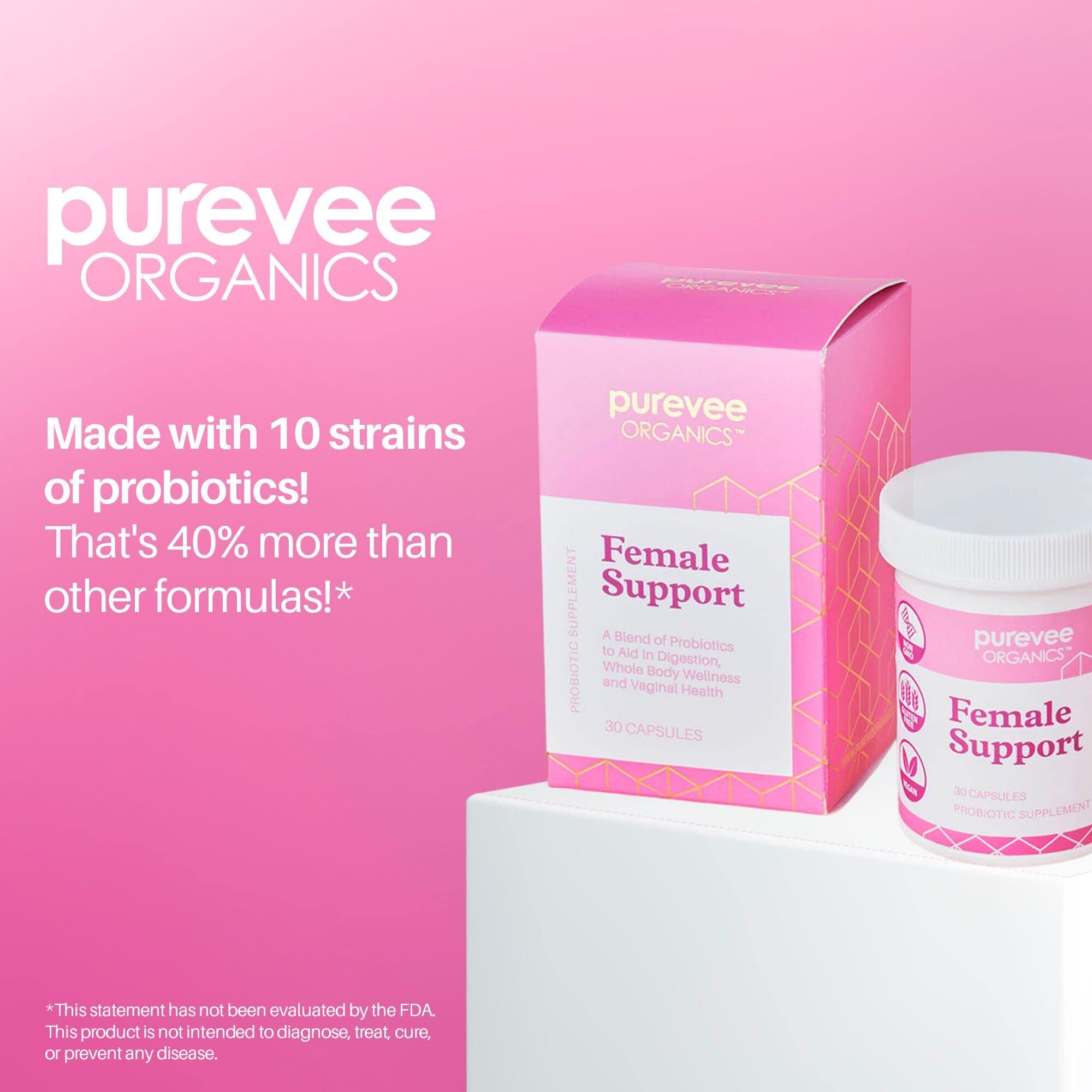 Purevee Organics Vaginal Probiotics for Women, 10 Essential Probiotic Strains, Vaginal + pH Balance Purevee OrganicsAu supplements
