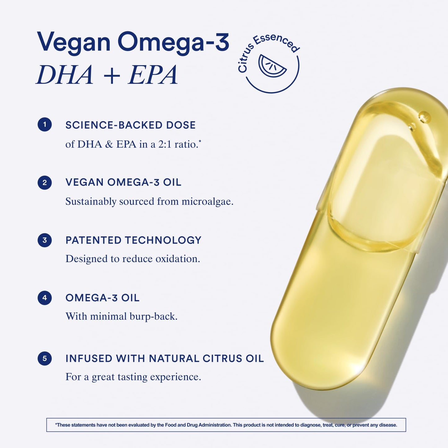 Ritual Omega 3 - Vegan - Science-Backed Dose of DHA & EPA Fatty Acids in 2:1 Ratio, Bioavailable, Brain and Heart Health Support, Minimal Burp-Back, Sustainably Sourced Microalgae, 30 Day Supply RitualUS supplements