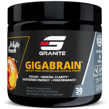 Granite Nutrition GigaBrain Nootropic Energy Powder – Cereboost, Alpha-GPC & ElevATP – Cognitive Focus Supplement for Sustained Energy & Performance – White Peach, 30 Servings Granite SupplementsAu supplements