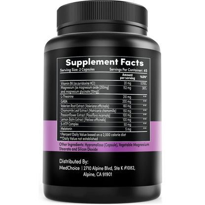 10-in-1 Melatonin Capsules - Melatonin 5mg Natural Sleep Aid for Adults MEDCHOICEUS supplements