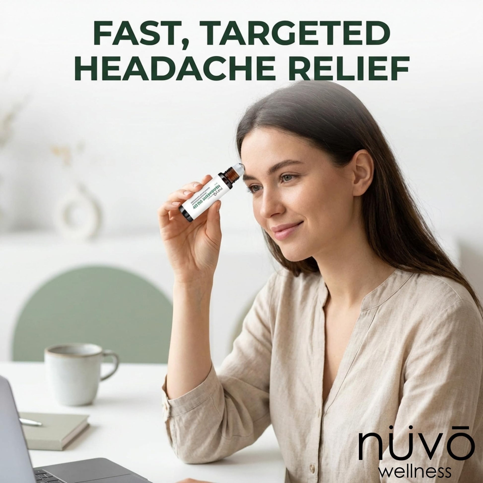 Migraine Relief Roll-On, Made with Peppermint, Lavender, Eucalyptus, & Other Aromatherapy Essential Oils, for Headaches, and Sore Muscles NUVO WELLNESSAu supplements