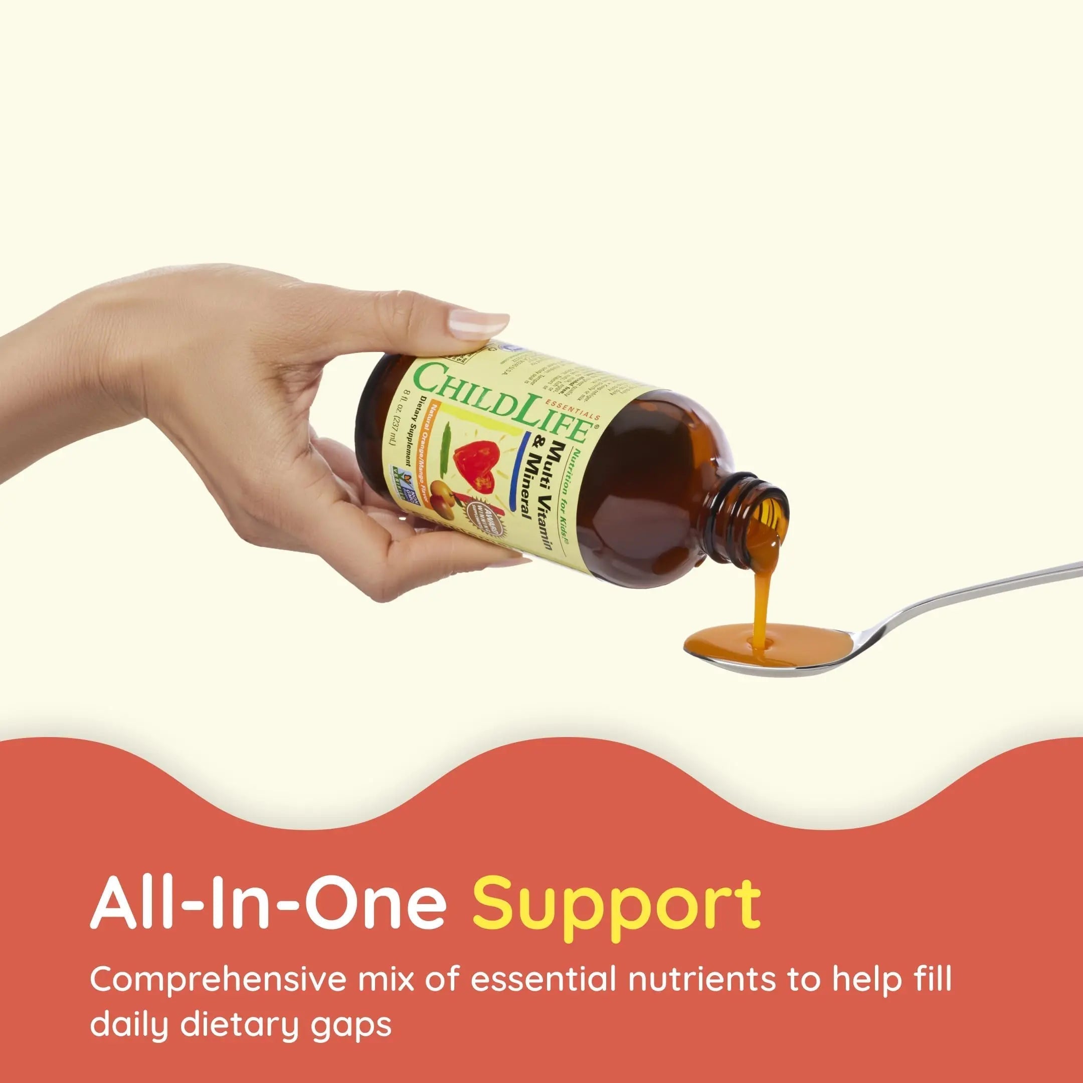 CHILDLIFE Essentials Kids Multivitamin & Mineral - Vitamins for Kids, Liquid Multivitamin for Toddler & Baby - Natural Orange & Mango, 8 Fl Oz (Pack of 2) CHILDLIFE ESSENTIALSAu supplements