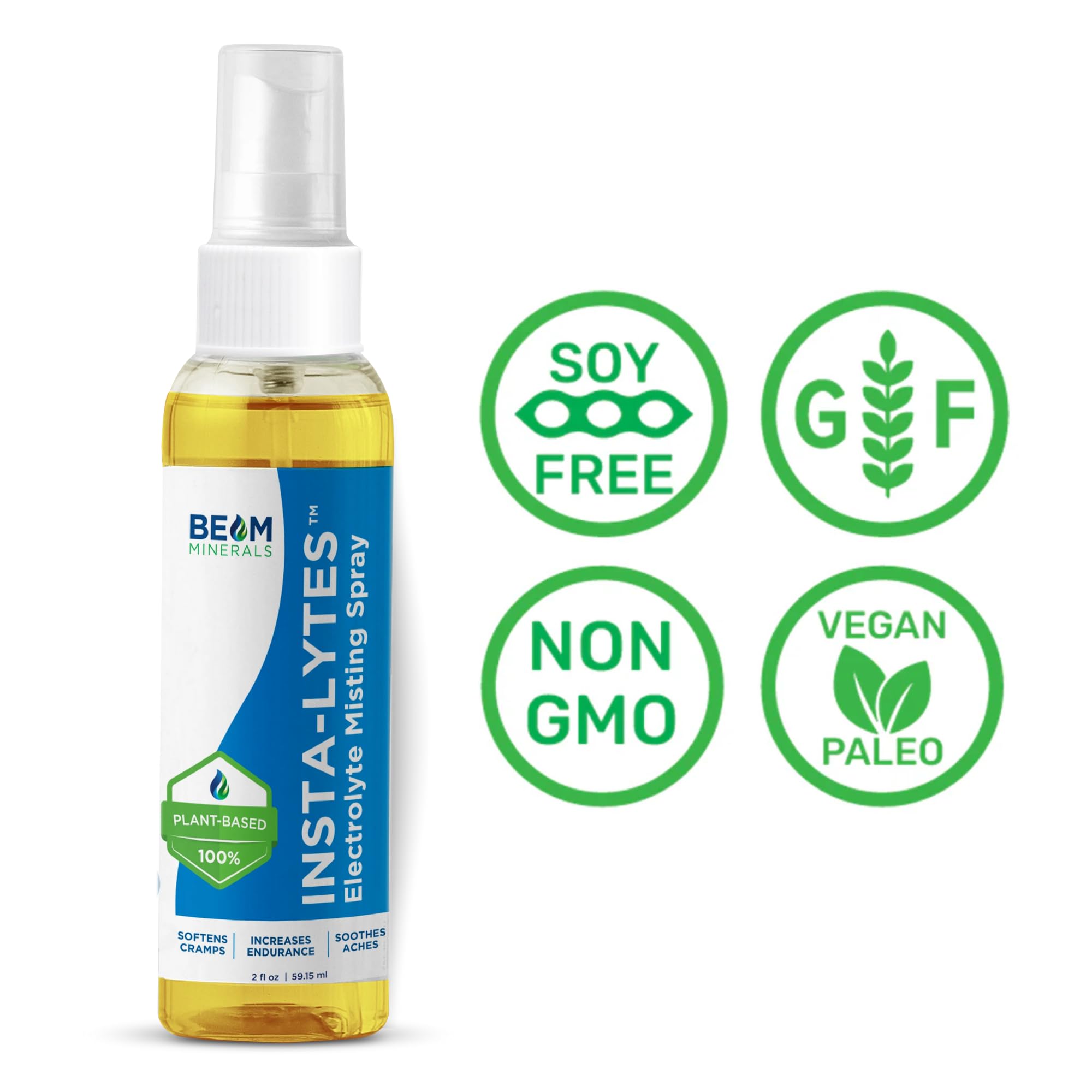BEAM MINERALS Insta-Lytes | How to Stop Leg Cramps Immediately Electrolyte Misting Spray | Fulvic Acid Trace Minerals | Fast Micronutrients Supplements | 2 fl Oz BEAM MINERALSAu supplements