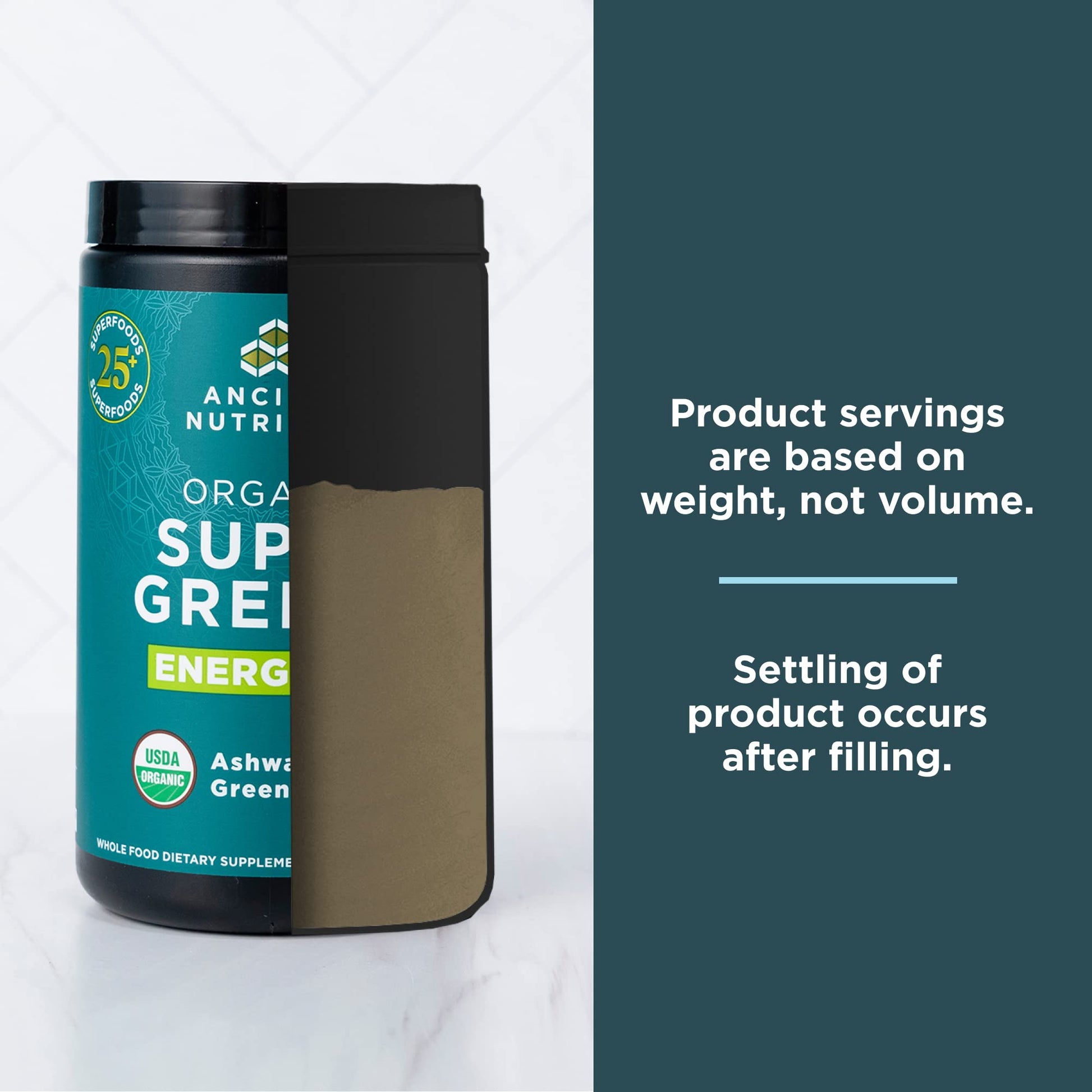 Ancient Nutrition Supergreens Energizer Powder, Organic Superfood Powder with Caffeine Ancient NutritionUS supplements