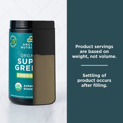 Ancient Nutrition Supergreens Energizer Powder, Organic Superfood Powder with Caffeine Ancient NutritionUS supplements
