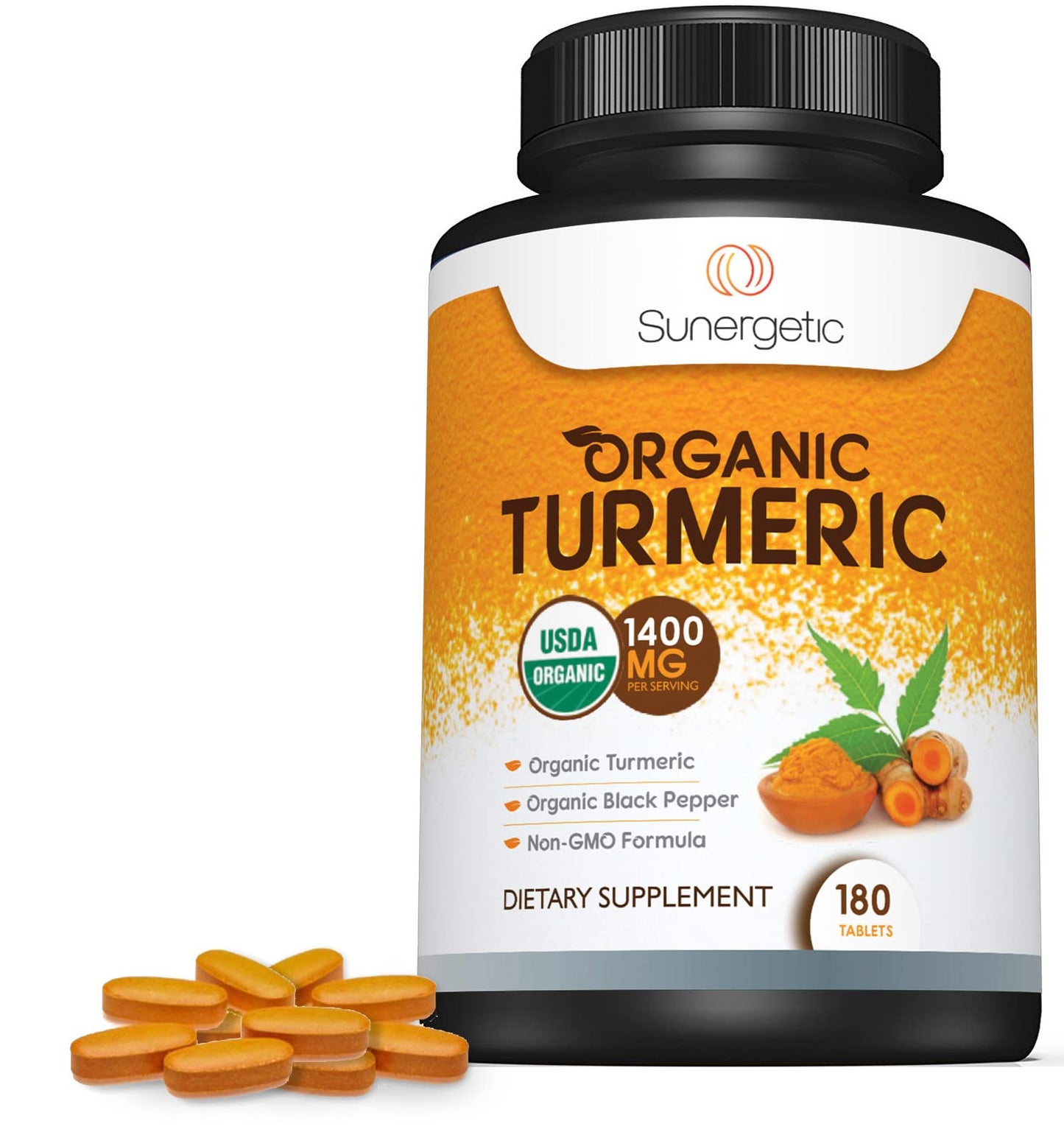 Sunergetic USDA Certified Organic Turmeric Supplement – Includes Organic Turmeric SunergeticUS supplements