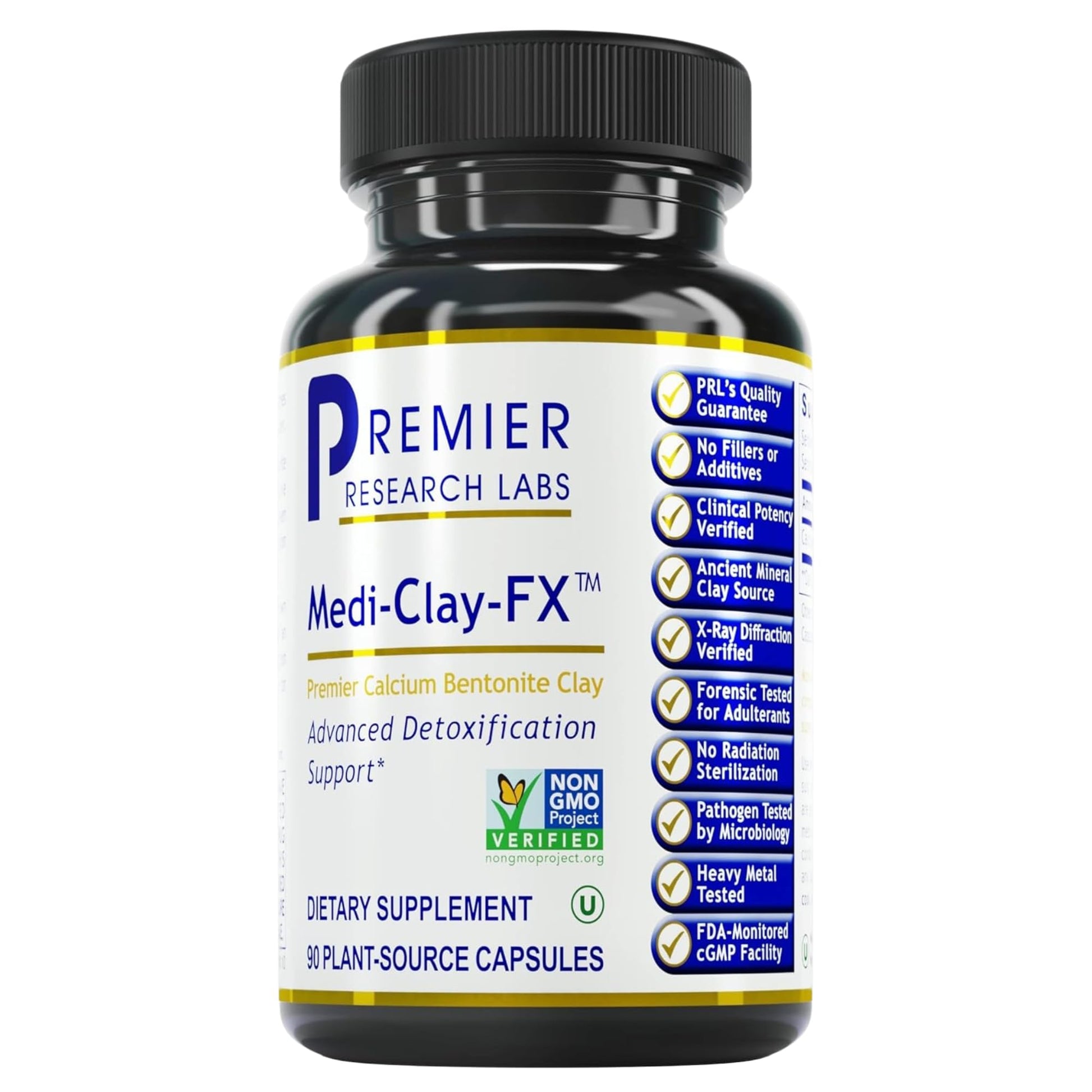 Premier Research Labs Medi-Clay-FX: Bentonite Clay Capsules for Detoxification | Food Grade Smectite Supplement | Absorb Toxins, Supports Cellular Health and Mold Detox - 90 Capsules Premier Research LabsAu supplements
