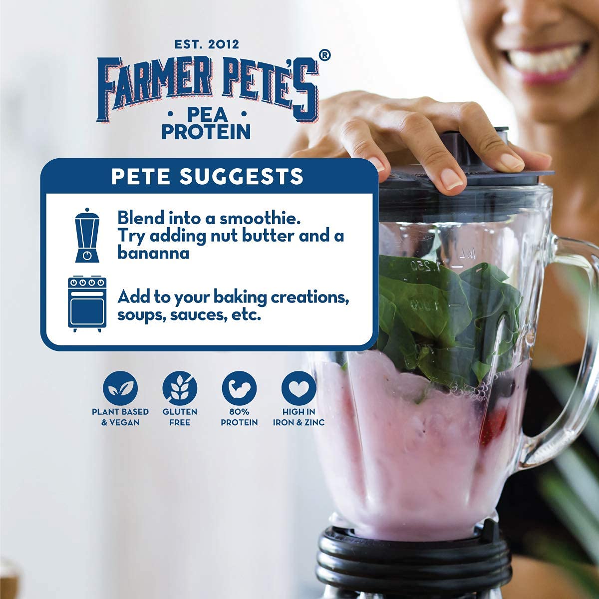 Farmer Pete's Pea Protein Powder 1kg - Dairy Free, Gluten Free, Natural Plant Based Vegan Protein Powder Isolate (1kg) Farmer Pete'sUS supplements