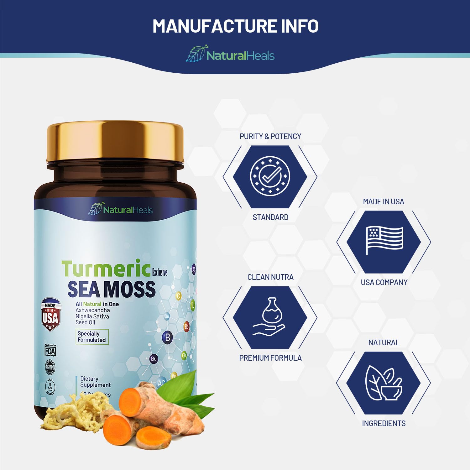Natural Heals Sea Moss 3000mg: Black Seed Oil 2000mg Ashwagandha 1000mg Turmeric Natural HealsAu supplements