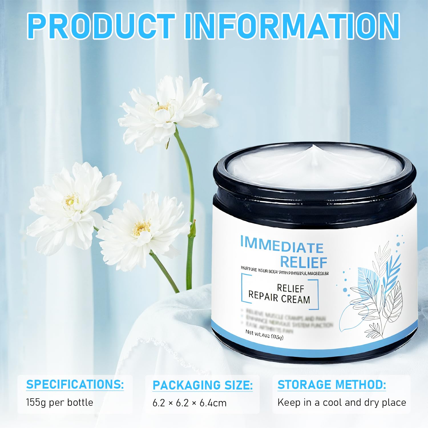 Magnesium Cream, 2025 New Upgraded Magnesium Gel for Back, Neck, Hands, Knees-50g (2 Bottle) DiinouAu supplements