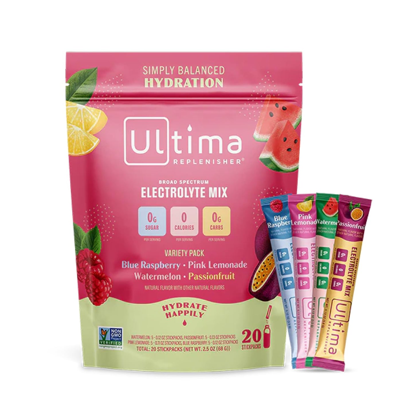 Ultima Replenisher Daily Electrolyte Drink Mix – Tropical Variety, 20 Stickpacks – Hydration Ultima ReplenisherAu supplements