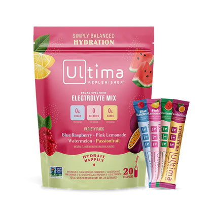 Ultima Replenisher Daily Electrolyte Drink Mix – Tropical Variety, 20 Stickpacks – Hydration Ultima ReplenisherAu supplements