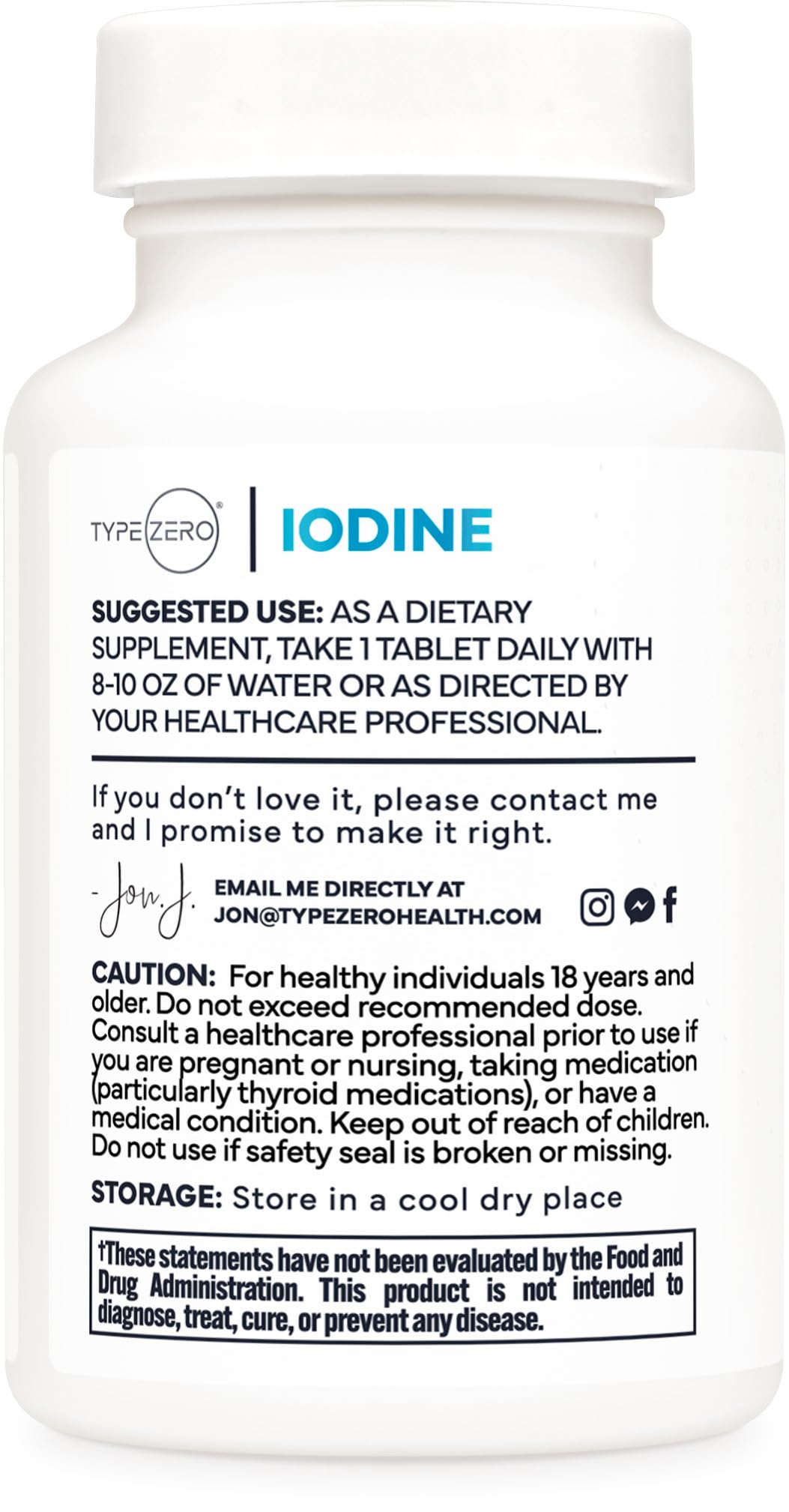 Type Zero Clean Iodine Tablets (60 Servings, 325 MCG Per Serving) - from Sea Kelp, Non-GMO, Gluten Free Type ZeroUS supplements