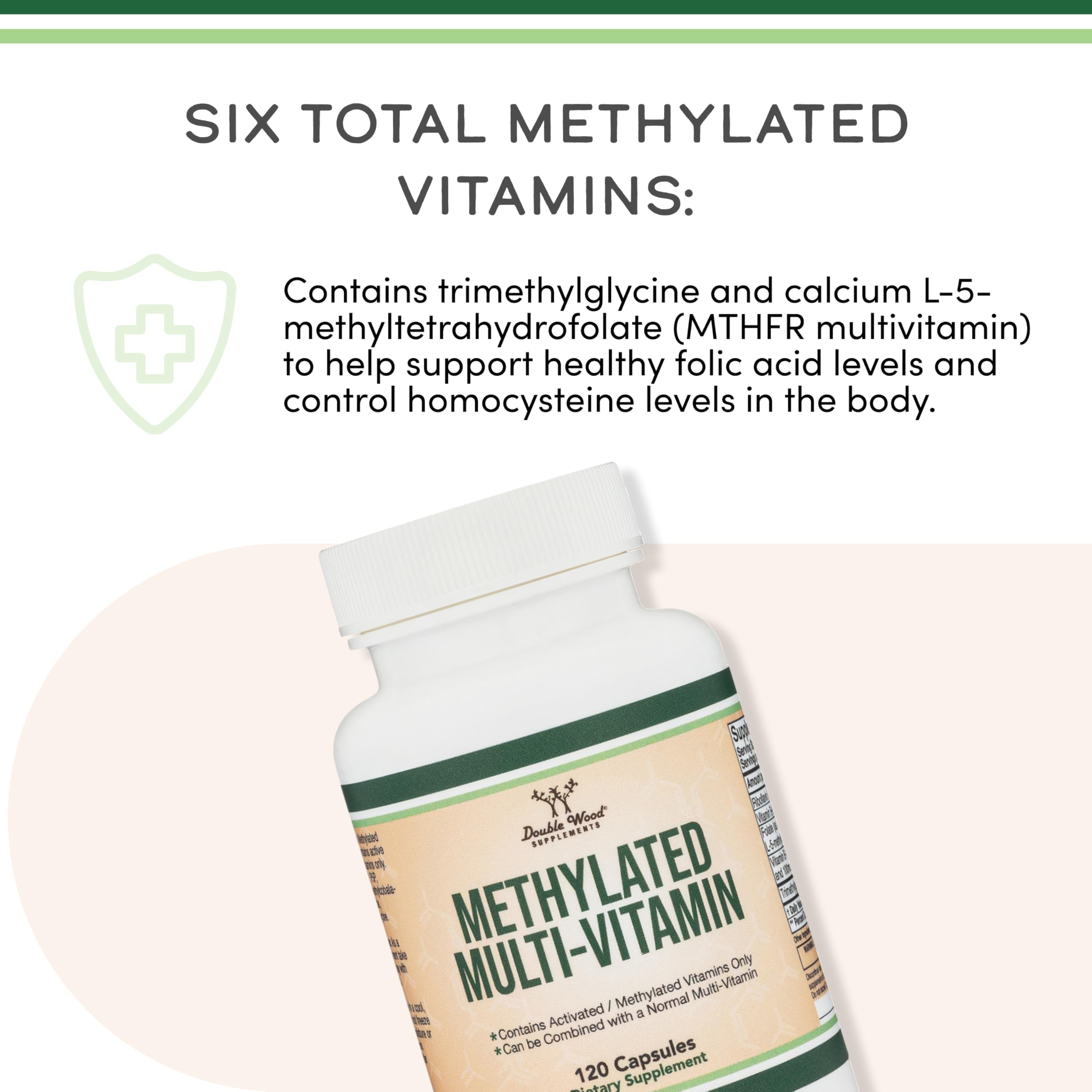 Methylated Multivitamin (Methylated and Activated Vitamins Only - Methylated B Complex with Trimethylglycine Double Wood SupplementsAu supplements