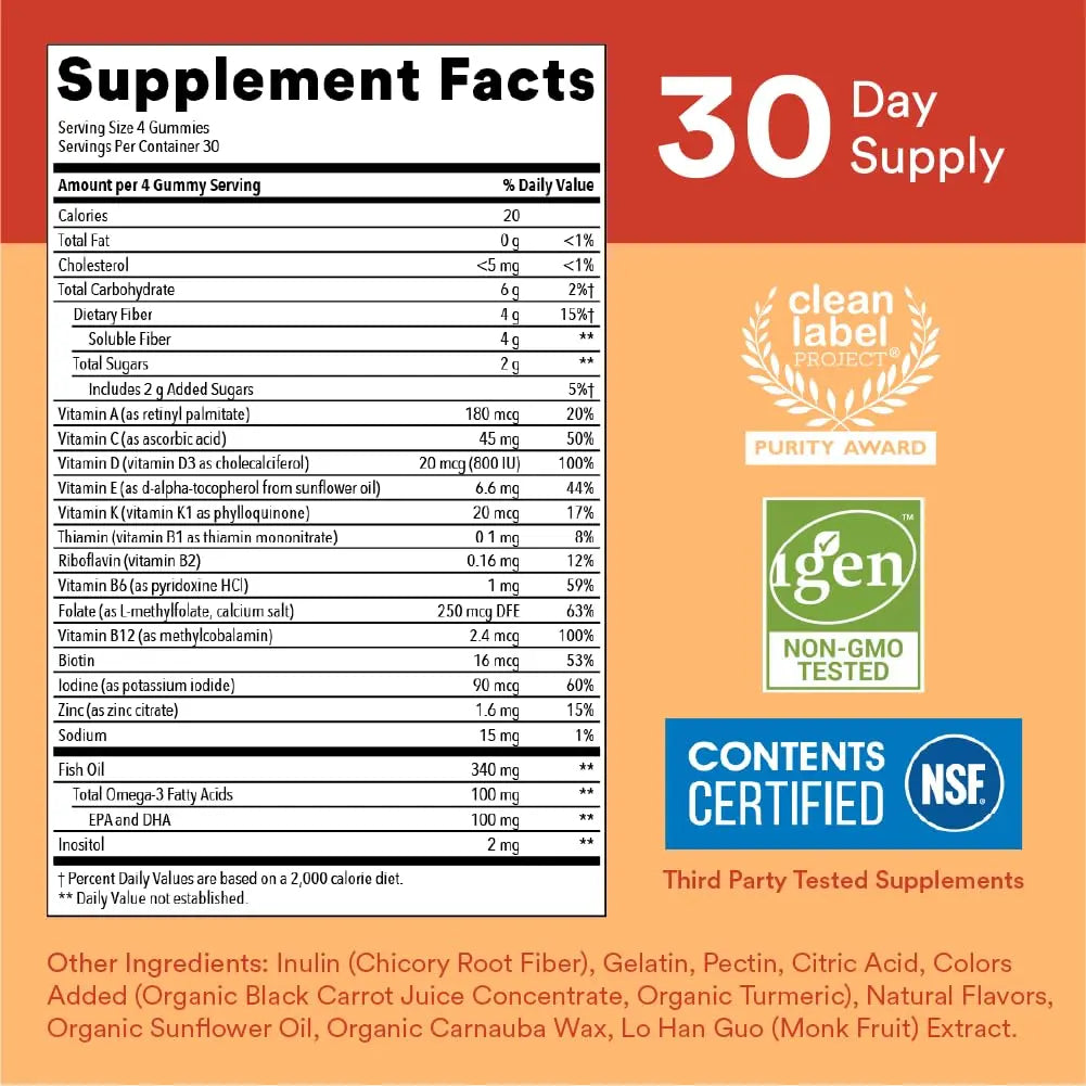 SmartyPants Teen Girl Multivitamin Gummies: Omega 3 Fish Oil (EPA/DHA), Vitamin D3, C, Vitamin B12 & Kids Multivitamin Gummies SmartyPantsAu supplements