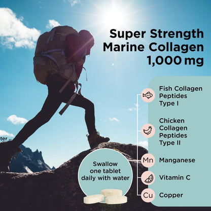 Healthspan 1,000mg Marine Collagen Complex 60 Tablets | 800mg Type I + 200mg Type II Collagen healthspanUS supplements