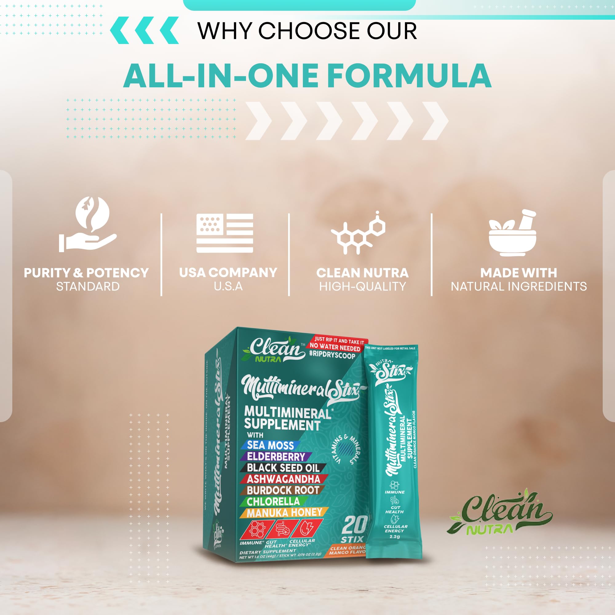 Sea Moss Powder Elderberry Ashwagandha Chlorella Manuka Honey VitaminD3 Vitamin C Zinc Spirulina Iodine Greens Detox Immune Support Sugar Free Hydration Powder Drink Mix – 20 Sticks Clean NutraceuticalsAu supplements