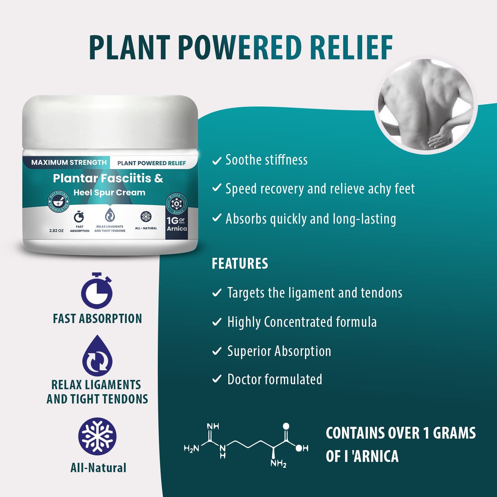 M PAIN MANAGEMENT TECHNOLOGIES Plantar Fasciitis And Heel Spur Cream By PMT - Cream For Foot Relief. High Concentration of Arnica; Vitamin B6, MSM, Glucosamine - To Soothe and Relieve - 2.82 OZ M PAIN MANAGEMENT TECHNOLOGIESAu supplements