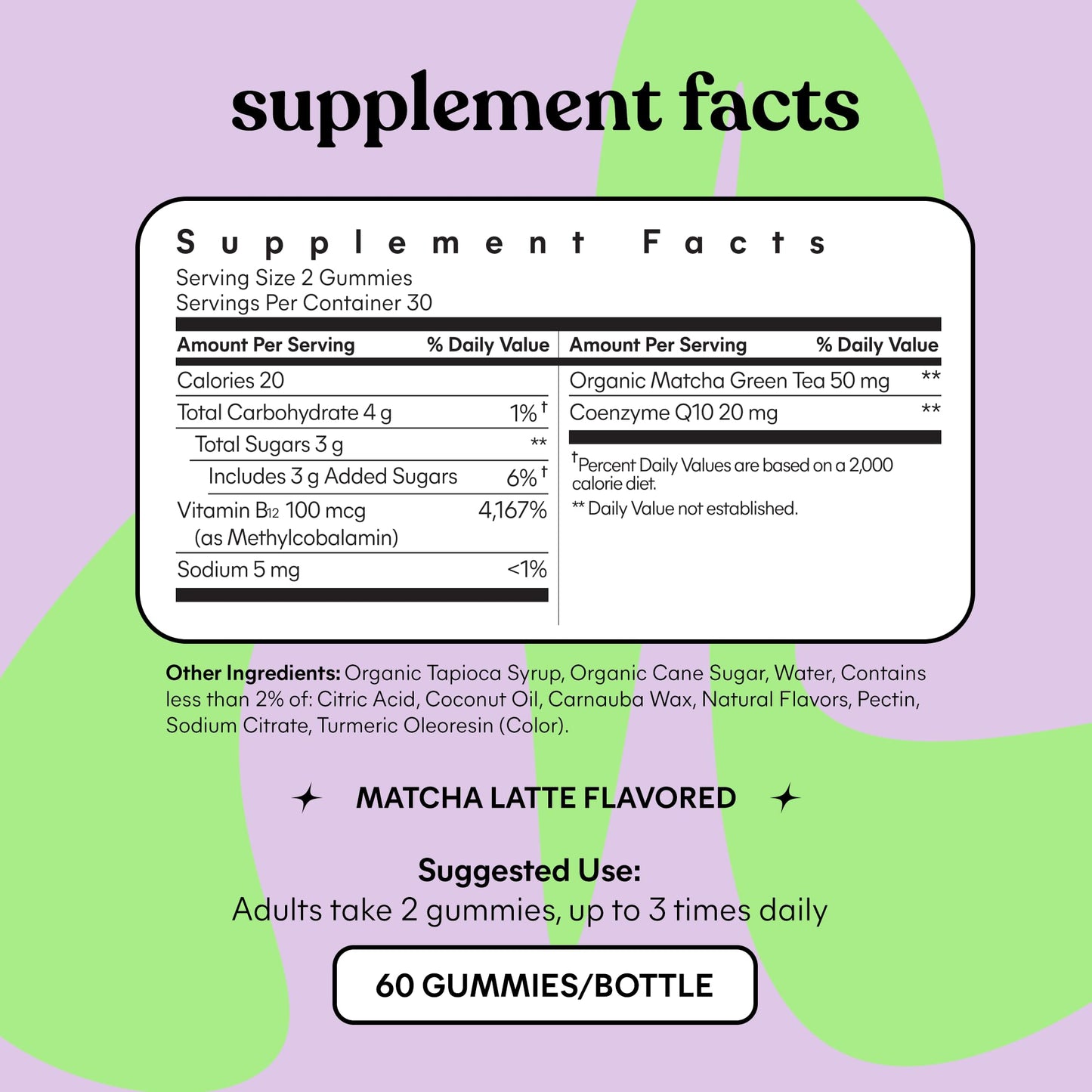 Lemme Matcha Superfood Energy Gummies with Organic Matcha Green Tea, Vitamin B12 LemmeUS supplements